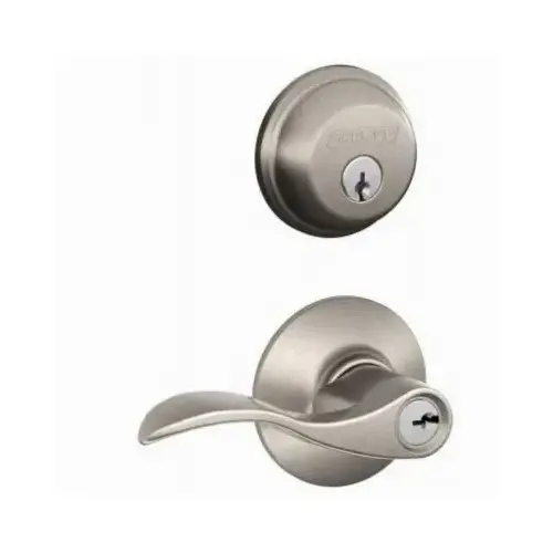 Accent Knob Lockset, 2 Grade, Keyed Alike Key, Steel, Satin Nickel, 2-3/8 x 2-3/4 in Backset