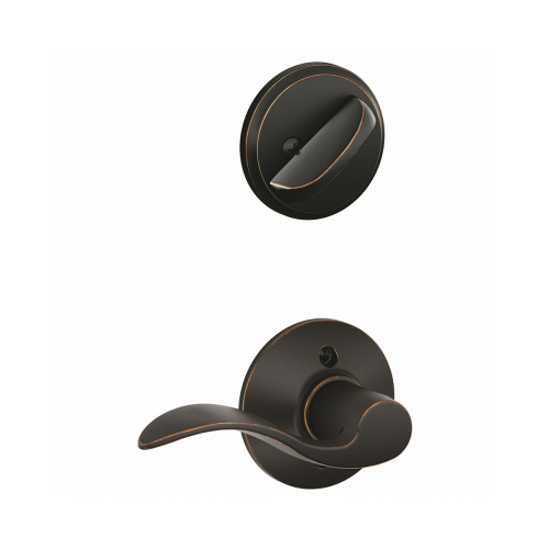 Schlage F59ACC716LH F59ACC716LH Trim Interior Accent, Brass, Aged Bronze, 1-3/4 to 1-3/8 in Thick Door, Left Hand