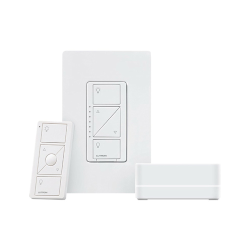 Lutron P-BDG-PKG1W Caseta Wireless Smart Lighting Dimmer Switch Starter Kit, White
