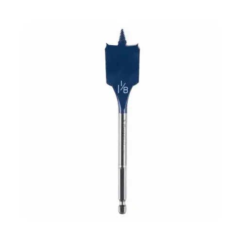 Daredevil Spade Drill Bit, 1-1/8 in Dia, 6 in OAL, 1/4 in Dia Shank, Hex Shank Black Oxide