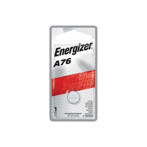 Energizer A76BPZ-XCP6 Battery, 1.5 V Battery, 118 mAh, A76 Battery, Alkaline, Manganese Dioxide - pack of 6