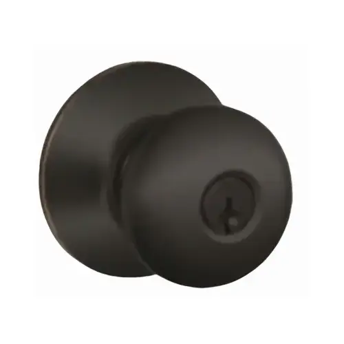 Plymouth Series Keyed Entry Knob, Solid Brass/Zinc, Aged Bronze - pack of 4