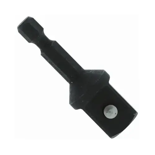 Socket Adapter, 1/2 x 1/4 in Drive, Hex, Square Drive Black Oxide