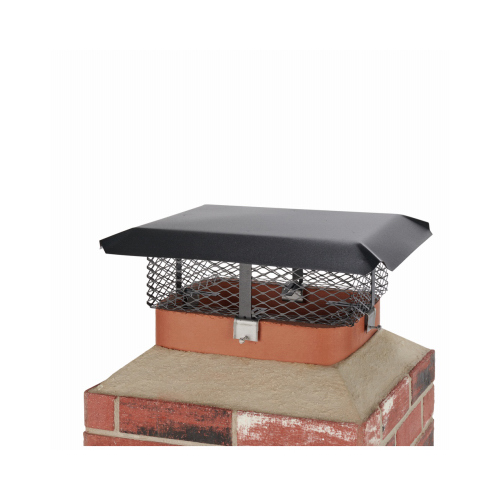 Adjustable Chimney Cap, Steel, Black, Powder-Coated, Fits Duct Size: 19-1/2 x 9-1/4 x 24.6 in