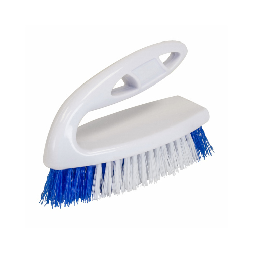 QUICKIE 202ZQK Scrub Brush, Polypropylene Bristle, Blue Bristle, 2-3/4 in W Brush, 6-1/4 in OAL White