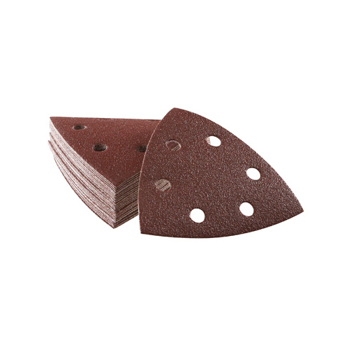 Triangle Sanding Sheet, 120 Grit, Medium, Aluminum Oxide Abrasive Red - pack of 25