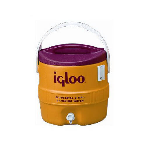 Igloo 431 400 Series Water Cooler, 3 gal Tank, Drip Resistant Spigot, Polyethylene, Red/Yellow
