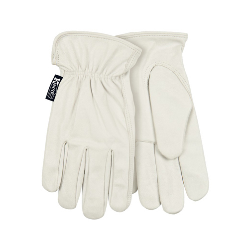 Kinco 92-M Driver Gloves, Men's, M, Keystone Thumb, Easy-On Cuff, Grain Goatskin Leather, Pearl