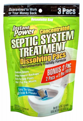 Instant Power 1852 Septic System Treatment, Powder, Light Brown, Characteristic, Weak, 2 oz Pack