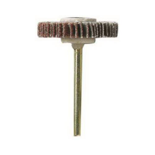 Dremel 504 Flap Wheel, 3/16 in Dia, 1/8 in Arbor, 80 Grit, Medium
