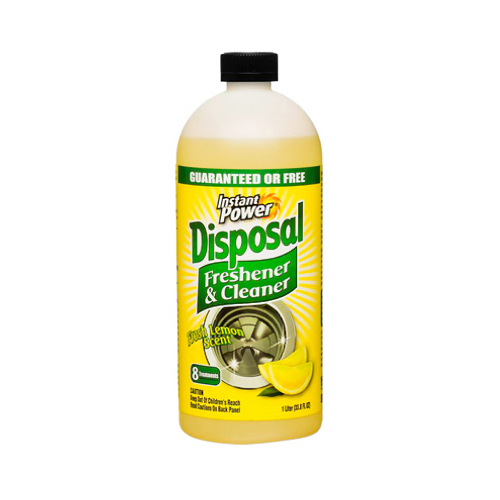 Instant Power 1501 Disposal and Drain Cleaner, 1 L, Liquid, Lemon, Yellow