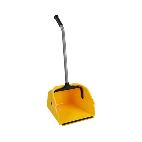 Dust Pan Yellow Plastic Stand-Up Long Handled Yellow