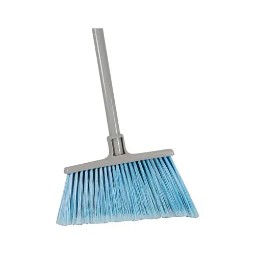 Quickie 7504 750-4 Angle Broom, 12 in Sweep Face, Poly Fiber Bristle, Steel Handle Gray