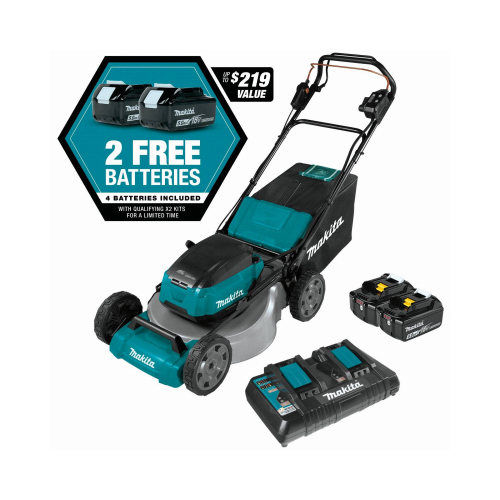 MAKITA U.S.A. INC XML08PT1 36-Volt (18V X2) LXT Cordless Self-Propelled Commercial Lawn Mower, Brushless Motor, 21-In. Blade, 4 Batteries + Charger