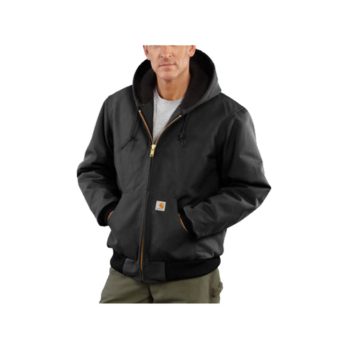 Duck Active Quilted Jacket With Hood, Flannel-Lined, Black, Small