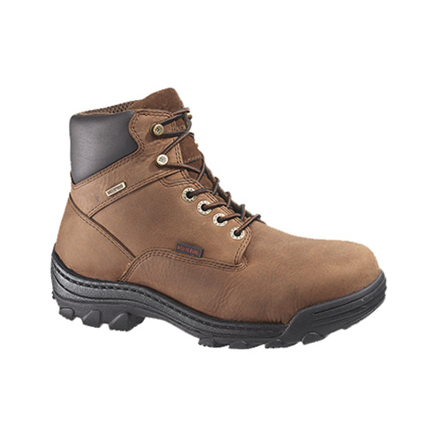 WOLVERINE WORLDWIDE W05484 07.5EW Durbin Waterproof Work Boots, Extra Wide, Brown Nubuck Leather, Men's Size 7.5