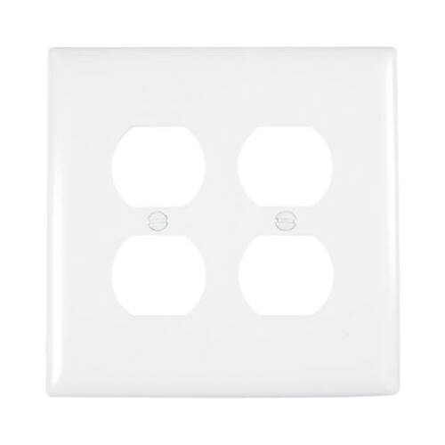 White 2-Gang Duplex Outlet Wall Plate