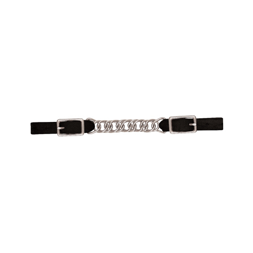 Weaver Leather 35-1390-BK Curb Strap, Flat Link Chain, Black, 4-1/2 In.