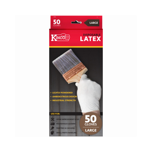Latex Disposaable Gloves, Men's Medium, 50-Pk.