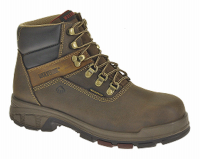 WOLVERINE WORLDWIDE W10315 08.5M Cabor Waterproof Work Boots, Brown Nubuck Leather, Men's Medium Size 8.5