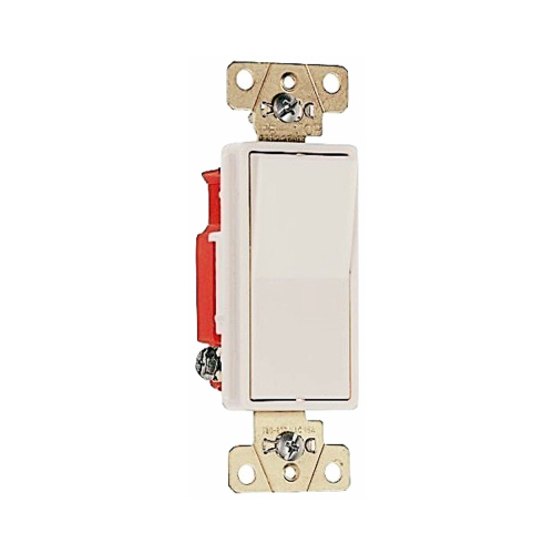 Decorator Switch, Single Pole, Light Almond, 20-Amps