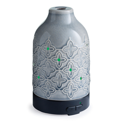 CANDLE WARMERS ETC SDQUA Ultra Sonic Essential Oil Diffuser, Gray Glaze