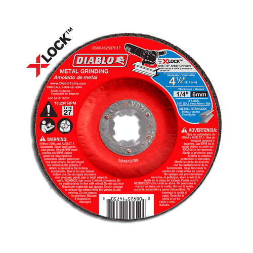 Diablo X-Lock Metal Grinding Blade, Type 27, 4-1/2 x 1/4-In.