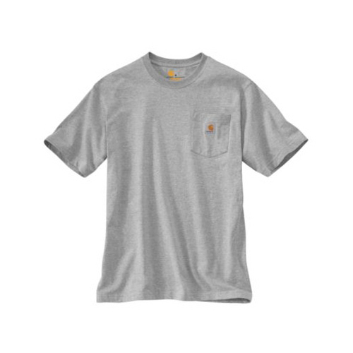 CARHARTT K87-HGY-3XL-REG Pocket T-Shirt, Heather Gray, XXXL
