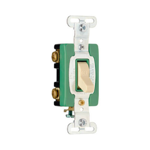 Toggle Switch, Double Pole, Ivory, 120/277-Volt, 30-Amp