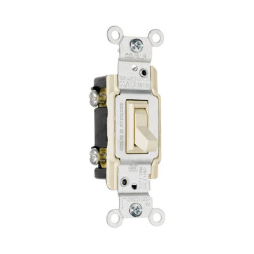 3-Way Toggle Switch, Ivory, 120-Volt, 15-Amp