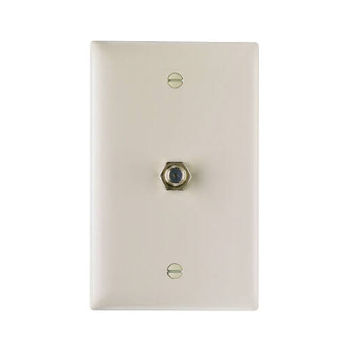 1-Gang Coaxial Connector Wall Plate, Light Almond