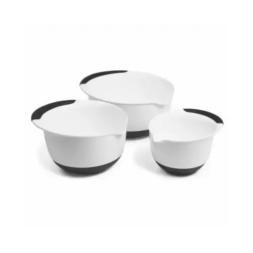 Good Grips 3-Pc. Mixing Bowl Set, White with Black Handles