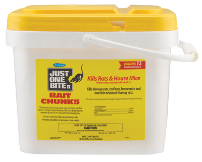 Central Garden 100504298 Just One Bite II Rat & Mouse Killer, 2-oz. Chunk, 96-Ct.