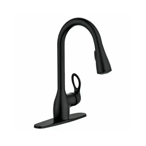 Kleo Single Handle, High Arc Kitchen Faucet, Pull-Down Spray, Matte Black