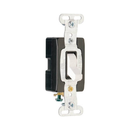 Premium Single-Pole Toggle Switch, 15A, White