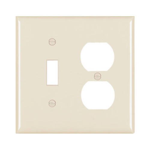 1-Toggle Opening & 1-Duplex Nylon Wall Plate, Light Almond