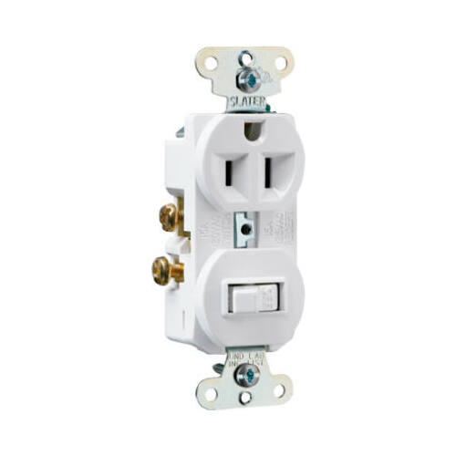 PASS & SEYMOUR 691WCC6 Combination Switch & Outlet, White