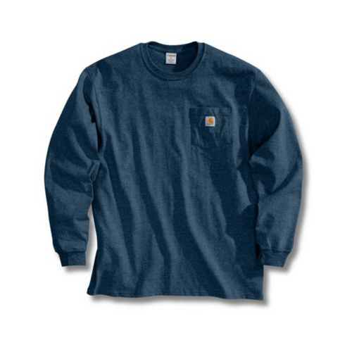 Pocket T-Shirt, Long-Sleeves, Navy, Medium