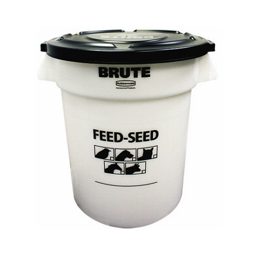 Rubbermaid 1868861 Brute Feed/Seed Container with Lid, 20-Gallon