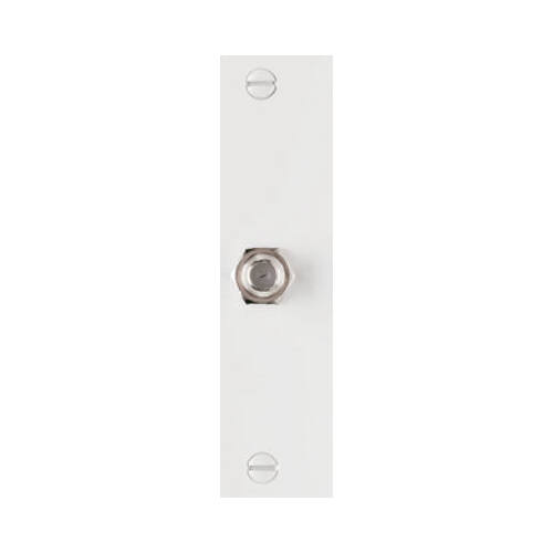 Wall Plate, F Type Coax Connector, White Thermoplastic