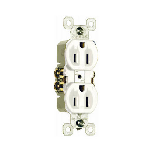 Standard Duplex Outlet, 15-Amp, 125-Volt, White