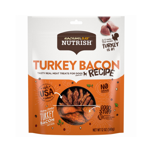 Turkey Bites Turkey Recipe Dog Treats With Hickory Smoke Bacon Flavor, 12-oz. Bag
