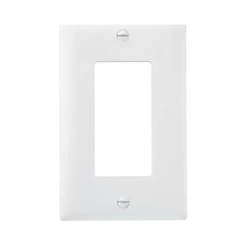 1-Gang Wall Plate, 1 Decorator Opening, White Nylon