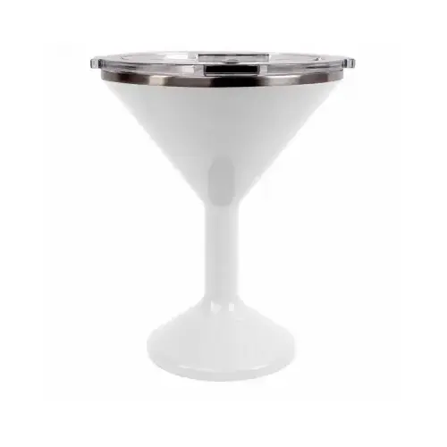 ORCA TINIPE Martini Glass, Pearl White Stainless Steel, 8-oz.