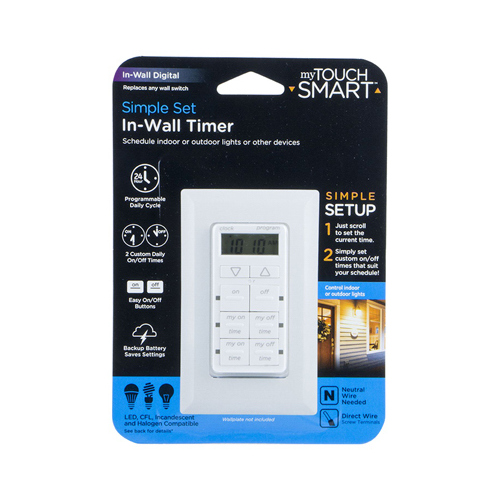JASCO PRODUCTS COMPANY 26893-P1 In-Wall Digital Touch Timer, Indoor