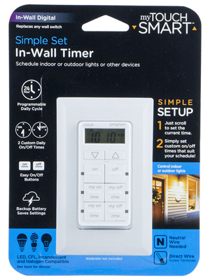 JASCO PRODUCTS COMPANY 26893-P1 In-Wall Digital Touch Timer, Indoor