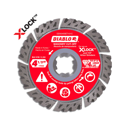 Freud DDX045SET101C XLock Masonry Cut Off Disc, Segmented, 41/2In.
