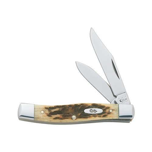 W R CASE & SONS CUTLERY CO 00077 Small Texas Jack Pocket Knife, Chrome Vanadium/Amber Bone, 3-5/8-In. Length Closed
