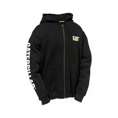 SUMMIT RESOURCE INTL LLC W10840-016-2XL Caterpillar Full Zip Hooded Sweatshirt, Black, 2XL