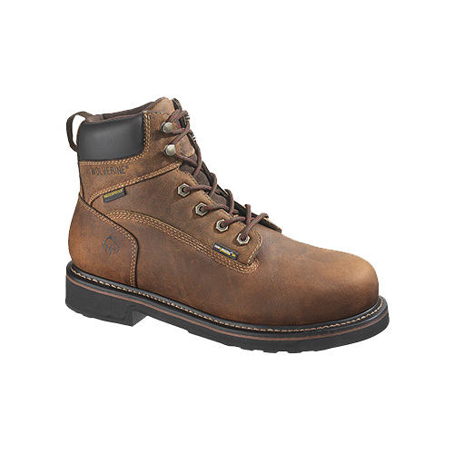 WOLVERINE WORLDWIDE W10080 07.0EW Brek Waterproof Boots, Extra Wide, Brown Leather, Men's Size 7